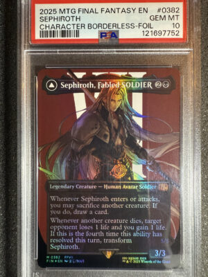 IMG_1829 Sephiroth, Fabled Soldier/Sephiroth One-Winged Angel 0382 Foil PSA 10