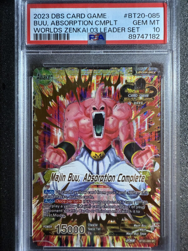 Majin Buu, Absorbtion Complete (BT20-085) World Zenkai 03 Leader Set PSA 10 POP 26