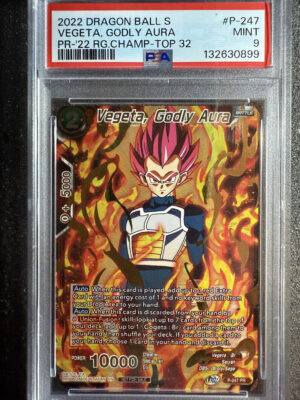 Vegeta , Godly Aura (P-247) Regional Championship TOP 32 PSA 9