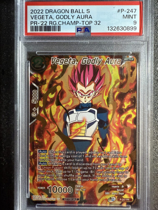 Vegeta , Godly Aura (P-247) Regional Championship TOP 32 PSA 9