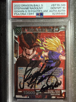 Son Gohan, Facing the Android Terror (BT19-149) Stephanie Nadolny Auto on Card PSA 10