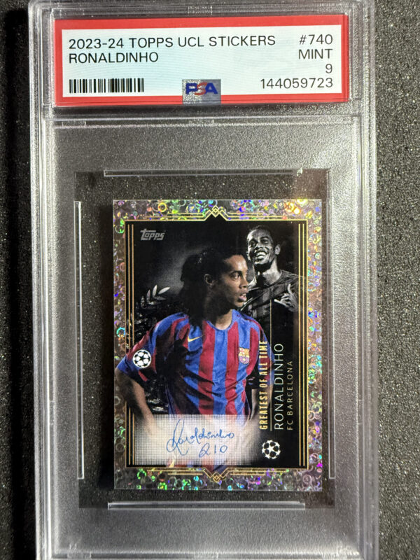 2023-24 Topps UCL Stickers 740 Ronaldinho PSA 9