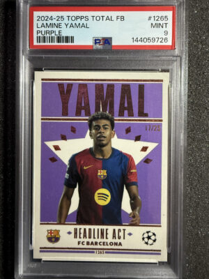 2024-25 Topps Total Football 1265 Lamine Yamal Purple /25 PSA 9