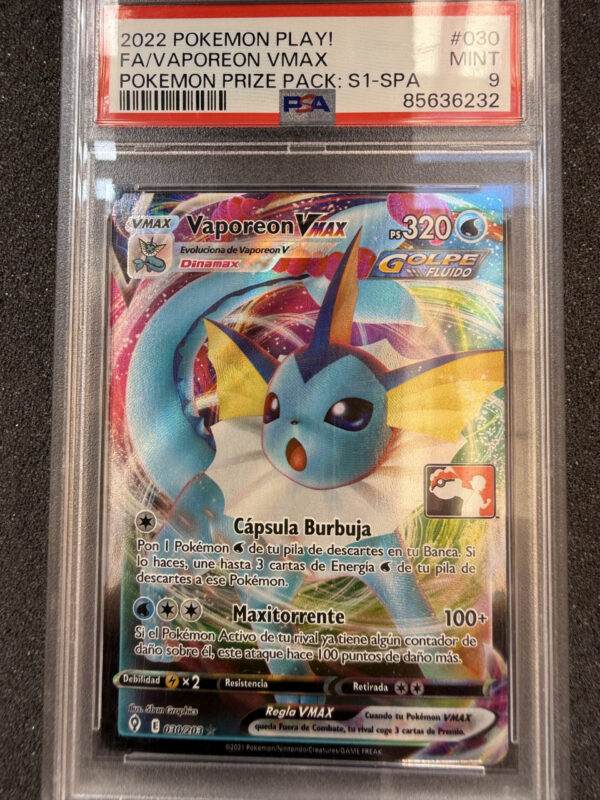 Vaporeon VMAX (PPPS1 030) Pokemon Prize Pack PSA 9 POP 1 No POP Higher