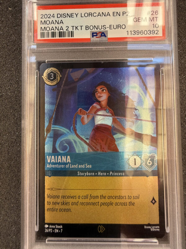 2024 Disney Lorcana Vaiana Adventurer of Land and Sea PSA 10 POP 6