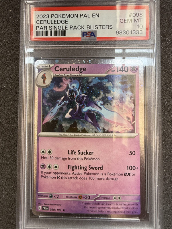 Ceruledge (PAL 098) Single Pack Paradox Blister Cosmos Holo PSA 10 POP 39