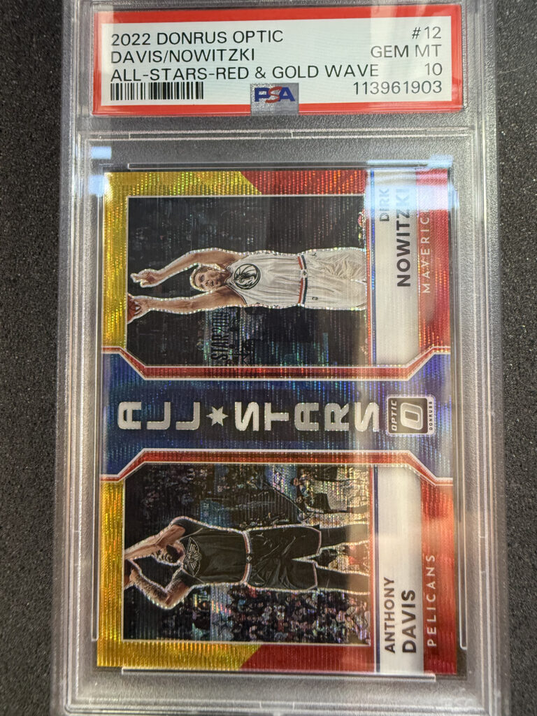 2022 Panini Donruss Optic Anthony Davis/Dirk Nowitzki All Stars Red & Gold Wave /99 PSA 10 POP 1