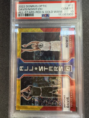 2022 Panini Donruss Optic Anthony Davis/Dirk Nowitzki All Stars Red & Gold Wave /99 PSA 10 POP 1