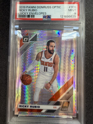 IMG_2247 2019 Panini DOnruss Optic 105 Ricky Rubio Lucky Envelopes /8 PSA 9
