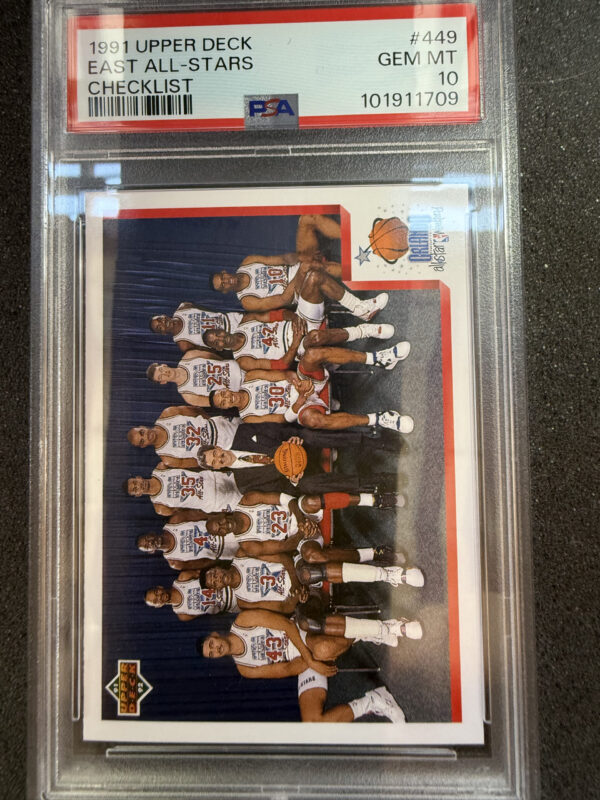 1991 Upper Deck 449 East All-Stars Checklist PSA 10