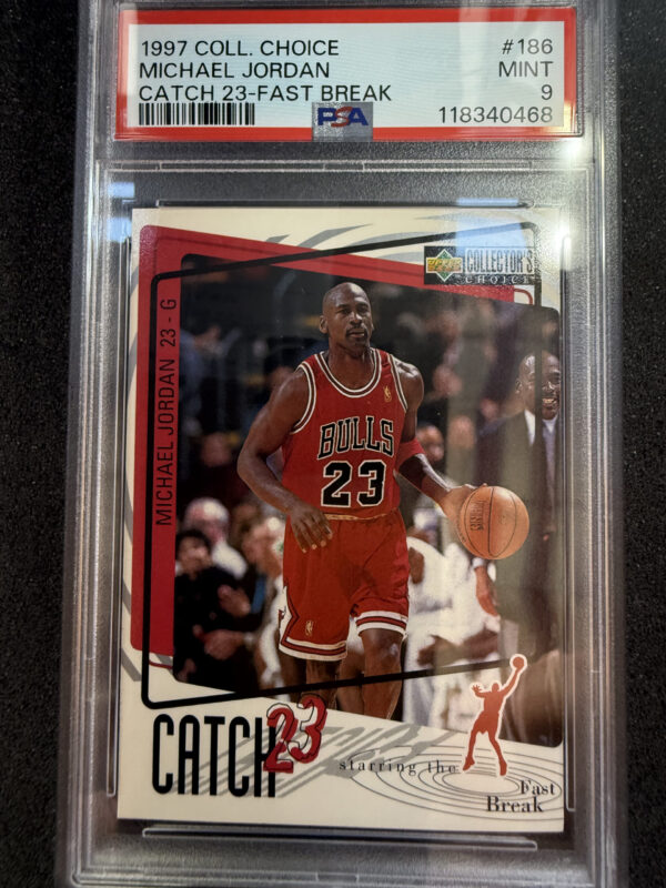 1997 Upper Deck Collector's Choice 186 Michael Jordan Catch 23-Fast Break PSA 9