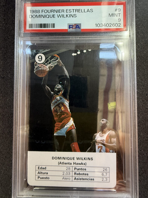 1988 Fournier Estrellas 9 Dominique Wilkins PSA 9