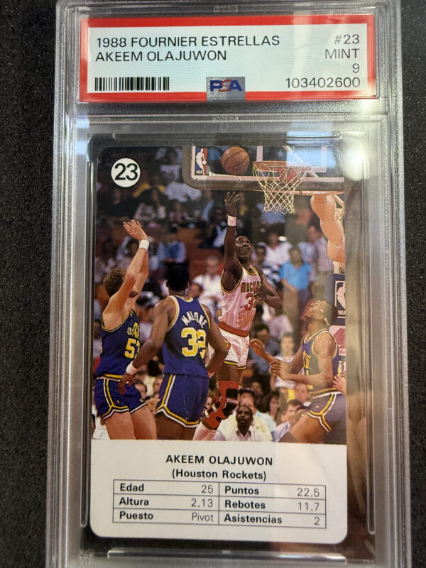 1988 Fournier Estrellas  23 Akeem Olajuwon PSA 9