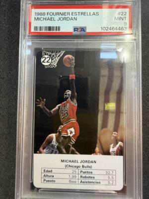IMG_2261 1988 Fournier Estrellas 22 Michael Jordan PSA 9