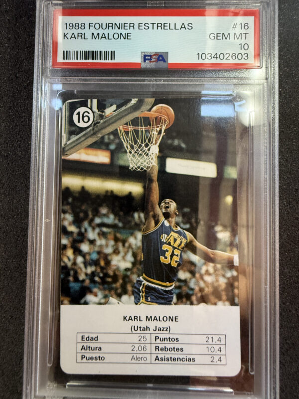 1988 Fournier Estrellas 16 Karl Malone PSA 10
