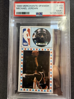 IMG_2264 1986 Merchante Spanish 163 Michael Jordan PSA 1