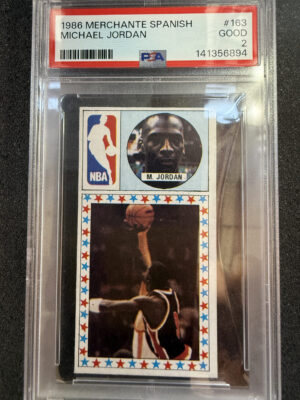 IMG_2265 1986 Merchante Spanish 163 Michael Jordan PSA 2