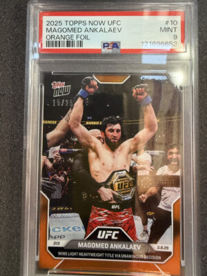 2025 Topps Now UFC 10 Magomed Ankalaev Orange Foil /25 PSA 9