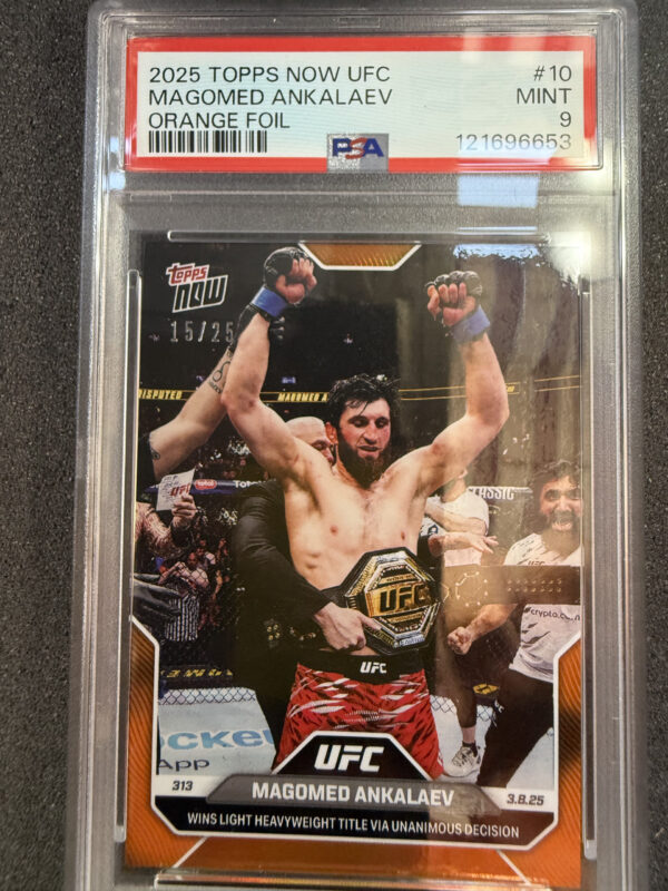 2025 Topps Now UFC 10 Magomed Ankalaev Orange Foil /25 PSA 9