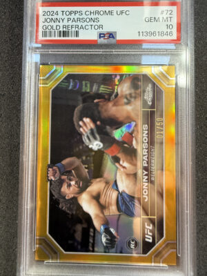 2024 Topps Chrome UFC 72 Jonny Parsons Gold Refractor /50 PSA 10 POP 1