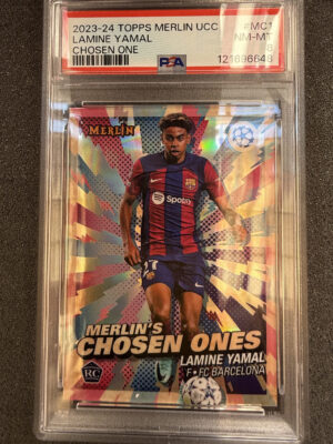 2023-24 Topps Merlin UCC MC1 Lamine Yamal Chosen One PSA 8