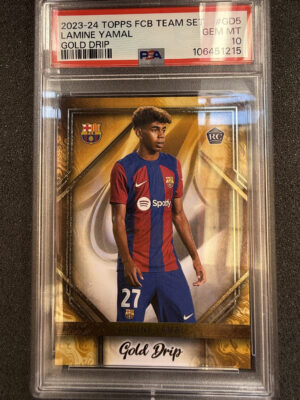 2023-24 Topps FC Barcelona Team Set GD5 Lamine Yamal Gold Drip PSA 10