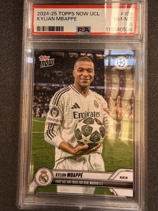 2024-25 Topps Now UCL 108 Kylian Mbappe PSA 8