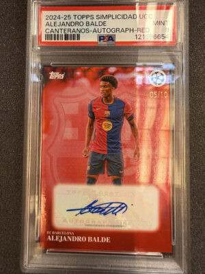 2024-25 Topps Simplicidad UCC Alejandro Balde Canteranos Autograph Red 05/10 PSA 9