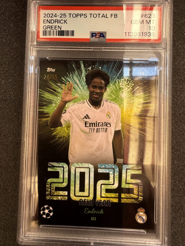 2024-25 Topps Total Football 623 Endrick Green 24/75 PSA 10 POP 1