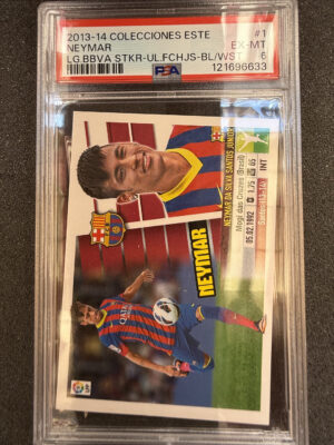 2013-14 Colecciones Este 1 Neymar Stickers Ultimos Fichajes PSA 6
