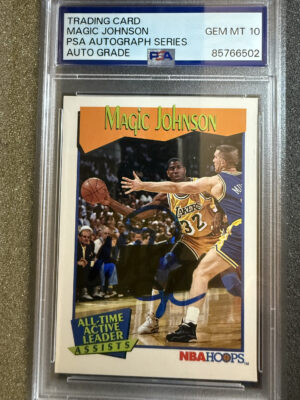 IMG_2321 1991 NBA Hoops 535 Magic Johnson Auto on Card PSA 10