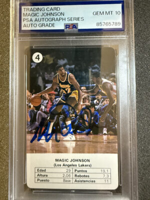 IMG_2328 1988 Fournier Estrellas 4 Magic Johnson Auto on Card PSA 10
