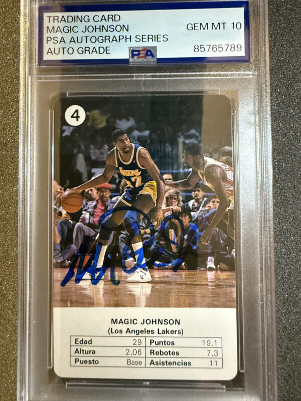 1988 Fournier Estrellas 4 Magic Johnson Auto on Card PSA 10