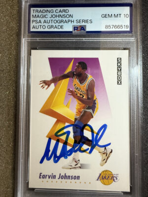 1991-92 SkyBox 137 Magic Johnson Auto on Card PSA 10