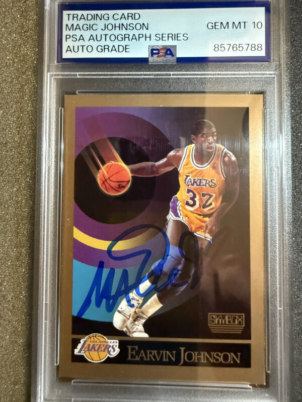 1990 Skybox 138 Magic Johnson Auto on Card PSA 10