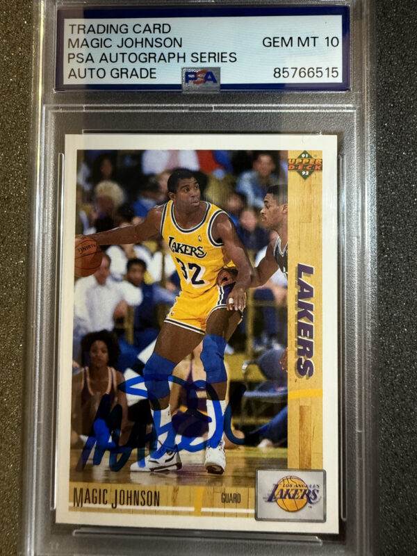 1991 Upper Deck 45 Magic Johnson Auto on Card PSA 10