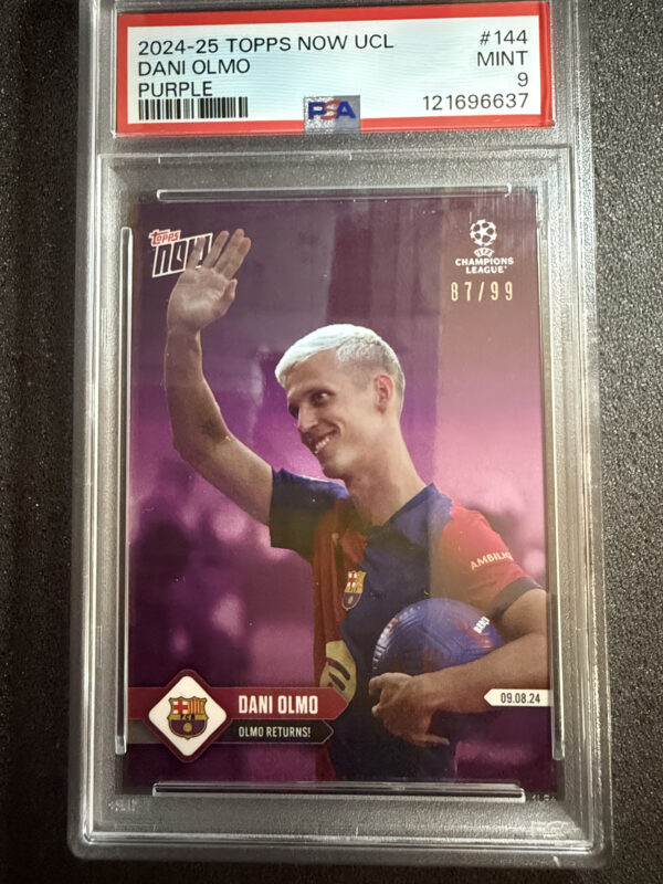 2024-25 Topps Now UCL 144 Dani Olmo Purple /99 PSA 9