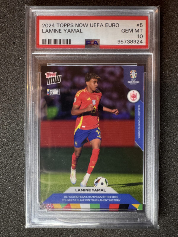 2024 Topps Now UEFA Euro 5 Lamine Yamal PSA 10