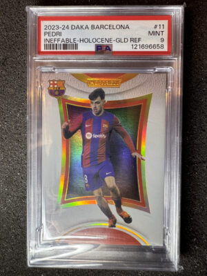 2023-24 Daka Barcelona 11 Pedri Ineffable Holocene Gold 01/10 PSA 9