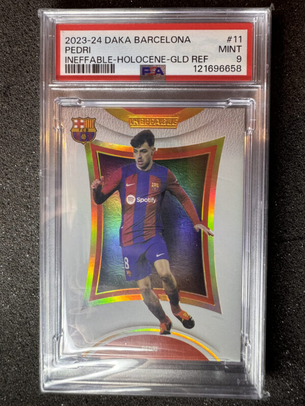 2023-24 Daka Barcelona 11 Pedri Ineffable Holocene Gold 01/10 PSA 9