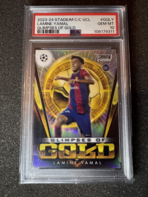 2023-24 Topps Stadium Club Chorme UCL GGLY Lamine Yamal Glimpses of Gold PSA 10