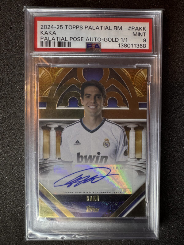 2024-25 Topps Palatial Real Madrid PAKK Kaka Palatial Pose Auto Gold 1/1 PSA 9