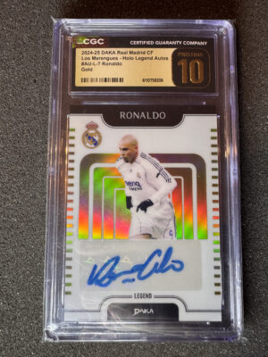 2024-25 Daka Real Madrid CF AU-L-7 Ronaldo Gold 02/03 Los Merengues-Holo Legends Auto CGC 10 Pristine