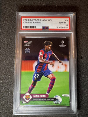 2023-24 Topps Now UCL 9 Lamine Yamal PSA 8