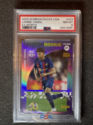 2023-24 Panini Megacracks Liga 423 Lamine Yamal Master Rookie PSA 8
