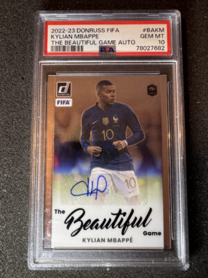 2022-23 Panini Donruss Fifa BAKM Kylian Mbappe The Beautiful Game Auto PSA 10 POP 56