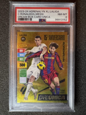 2023-24 Panini Adrenalyn XL LaLiga Cristiano Ronaldo/Lionel Messi Dream Box Card Unica PSA 8
