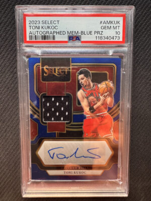 2023 Panini Select AMKUK Toni Kukoc Autograph Memorabilia Blue Prizm PSA 10 POP 1