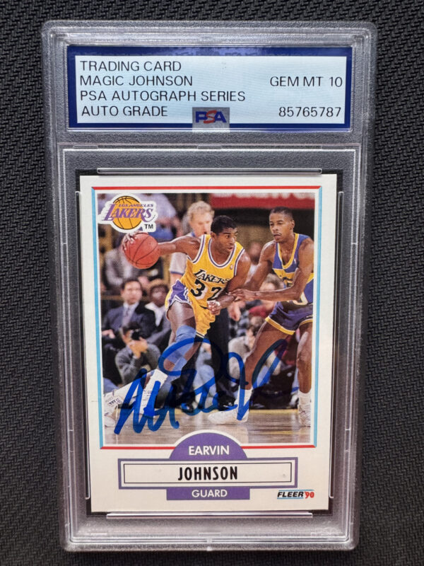 1990 Fleer 93 Magic Johnson Auto on Card PSA 10