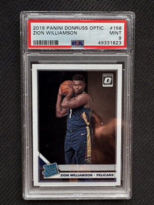 IMG_6618 2019 Panini Donruss Optic 158 Zion Williamson PSA 9